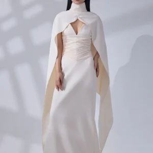 Serene Royal Cape Gown