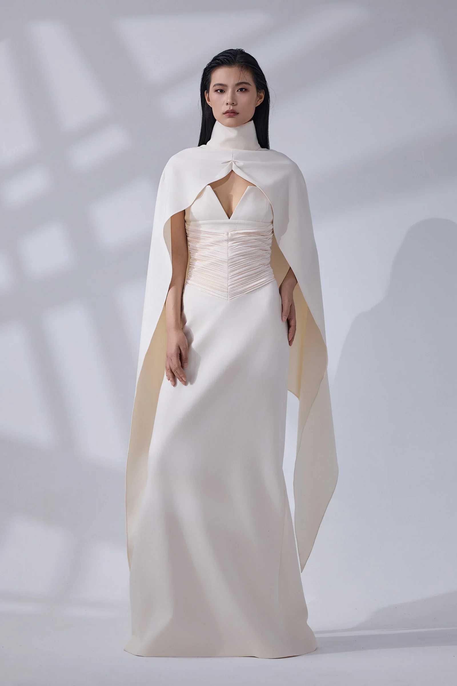 Serene Royal Cape Gown
