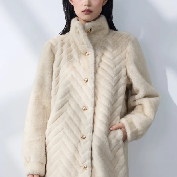 Ivory Chevron Coat