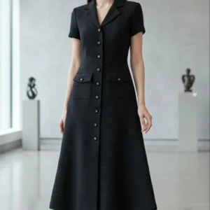 Moonlit Elegance Evening Dress – Black & White