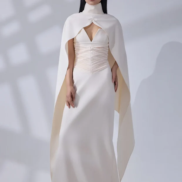 Serene Royal Cape Gown