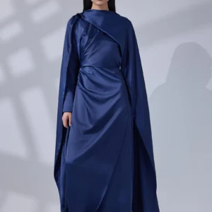 Royal Azure Drape Gown