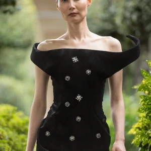 Evening Dress Black Satin
