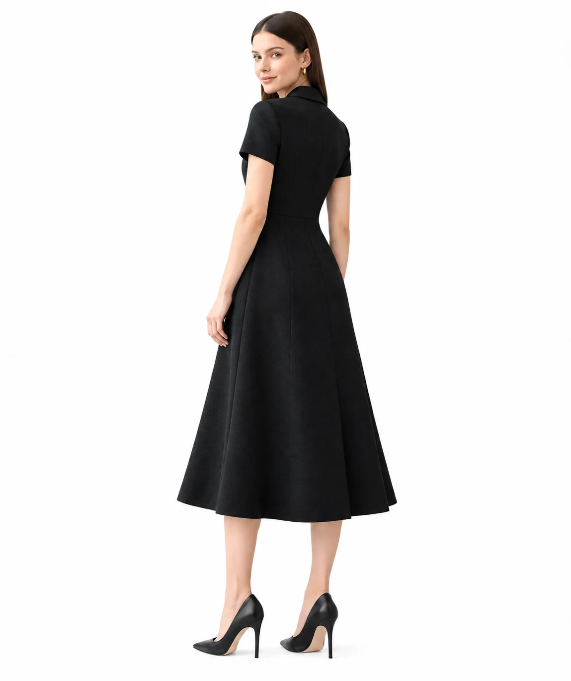 Moonlit Elegance Evening Dress – Black & White - Image 2
