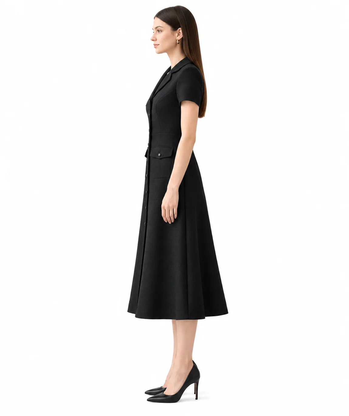 Moonlit Elegance Evening Dress – Black & White - Image 5