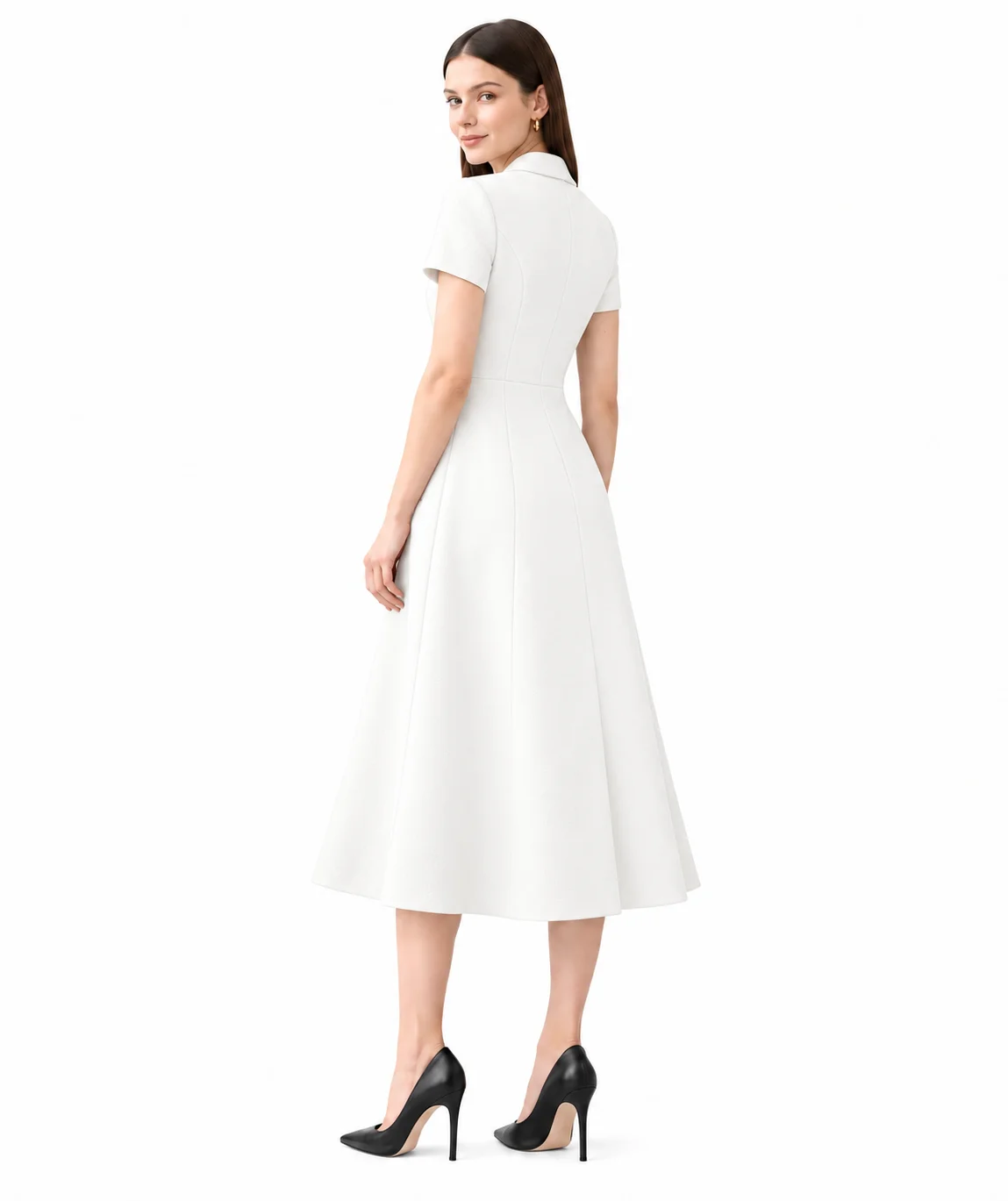Moonlit Elegance Evening Dress – Black & White - Image 8