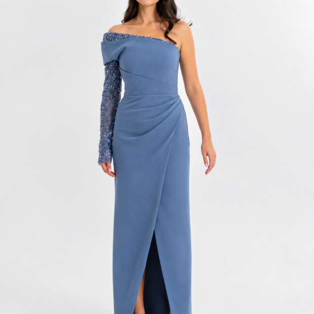 Celeste One-Shoulder Embellished Gown