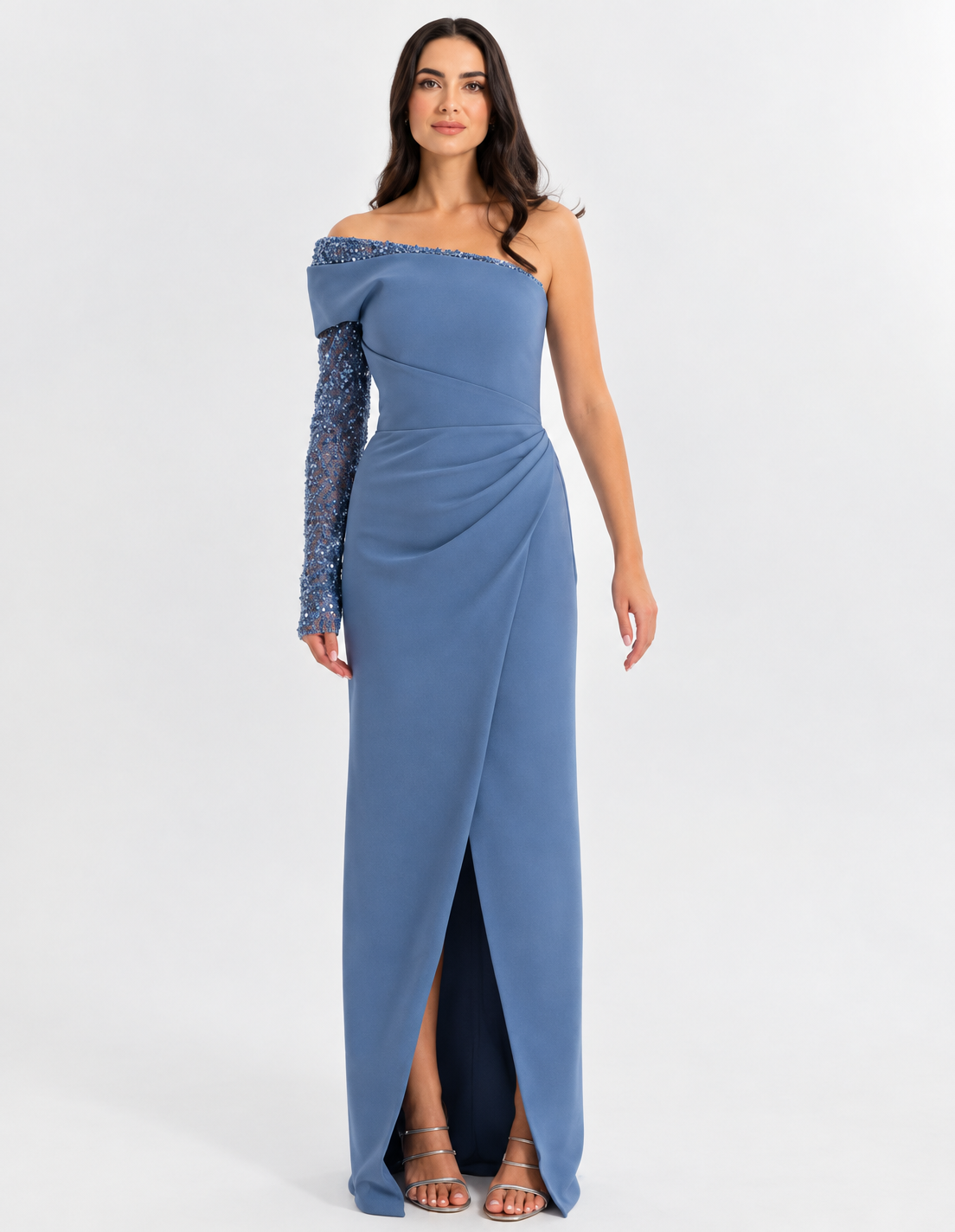 Celeste One-Shoulder Embellished Gown