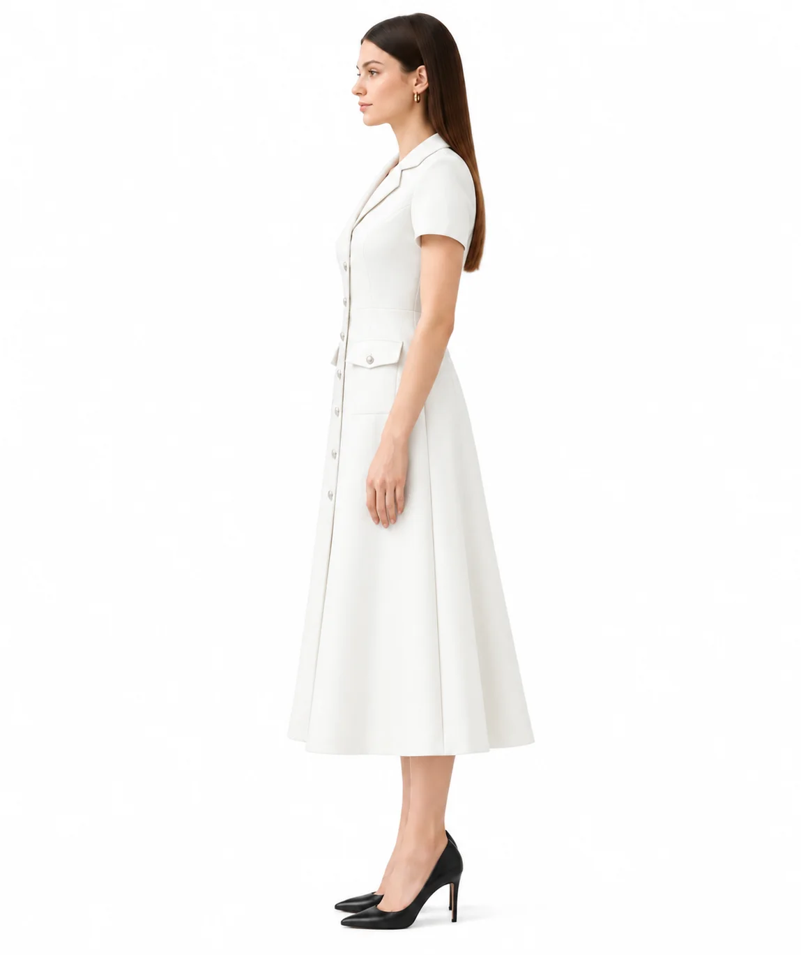 Moonlit Elegance Evening Dress – Black & White - Image 10