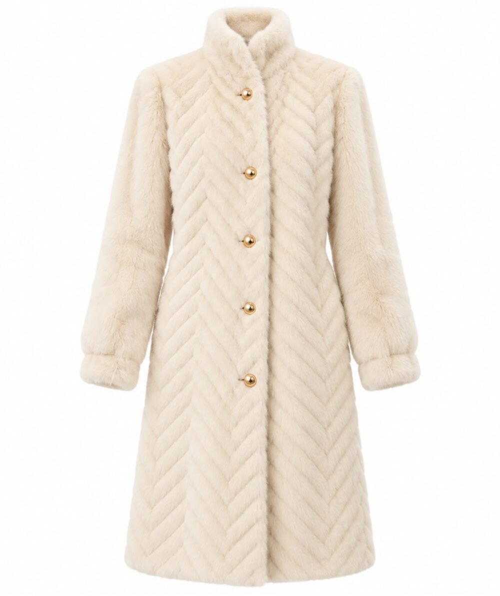 Ivory Chevron Coat