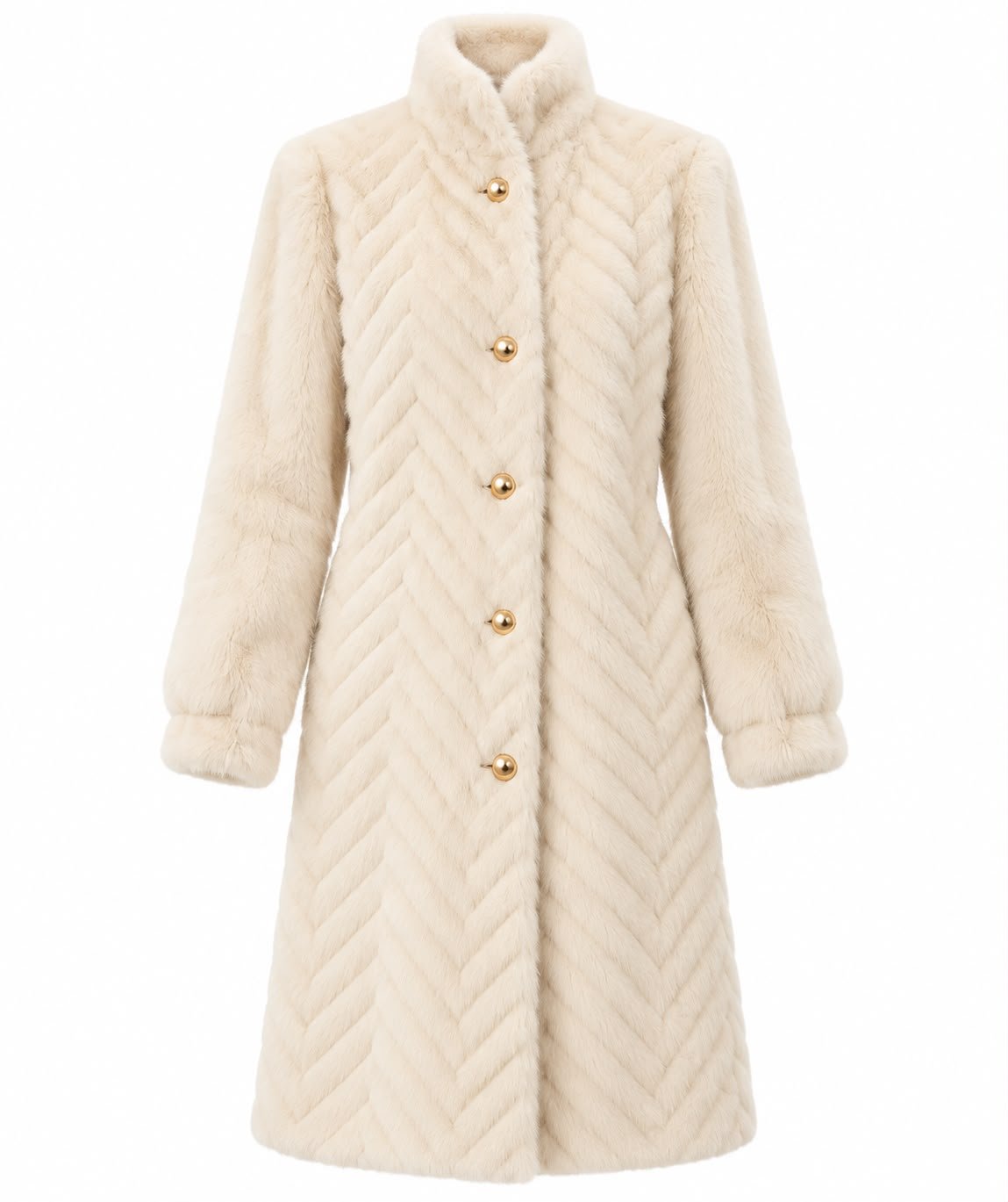 Ivory Chevron Coat