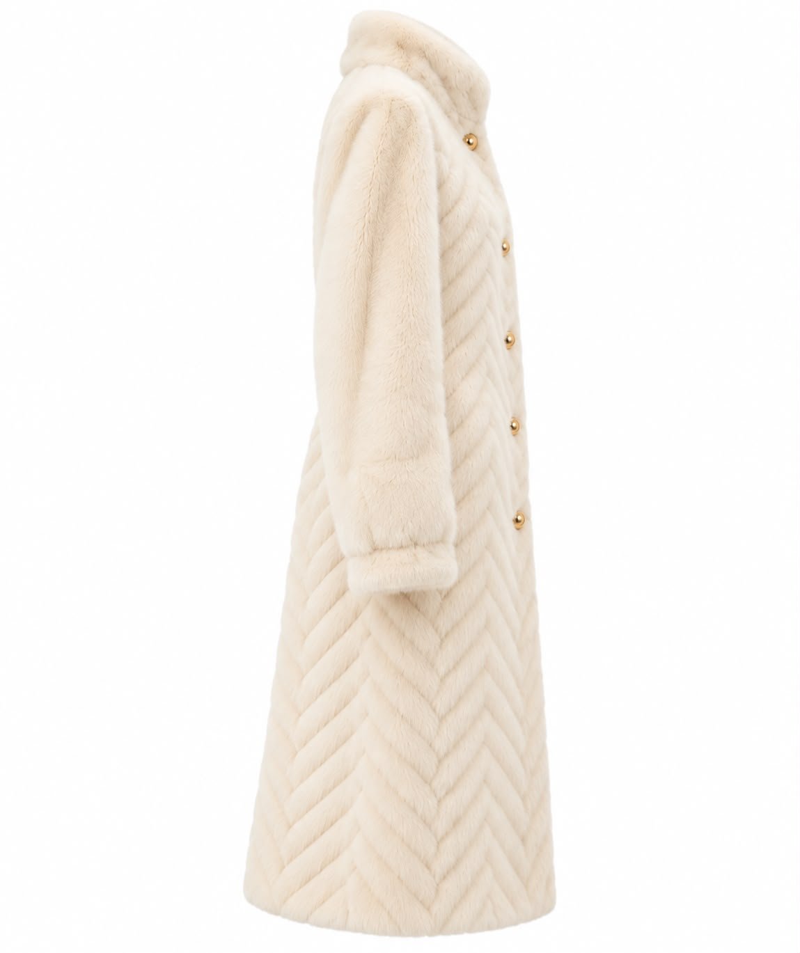 Ivory Chevron Coat - Image 3