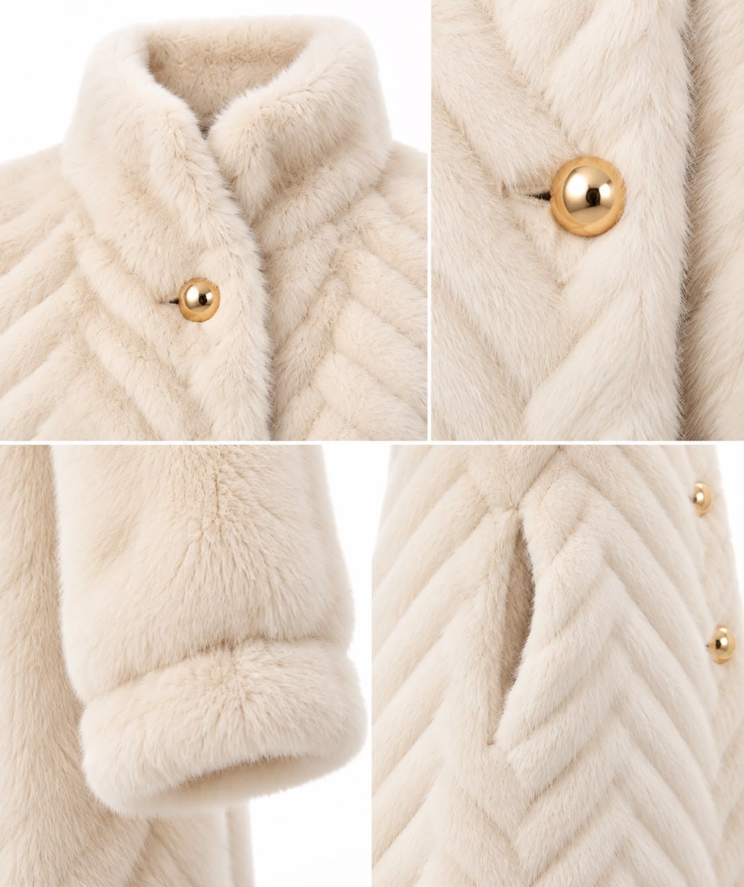 Ivory Chevron Coat - Image 5