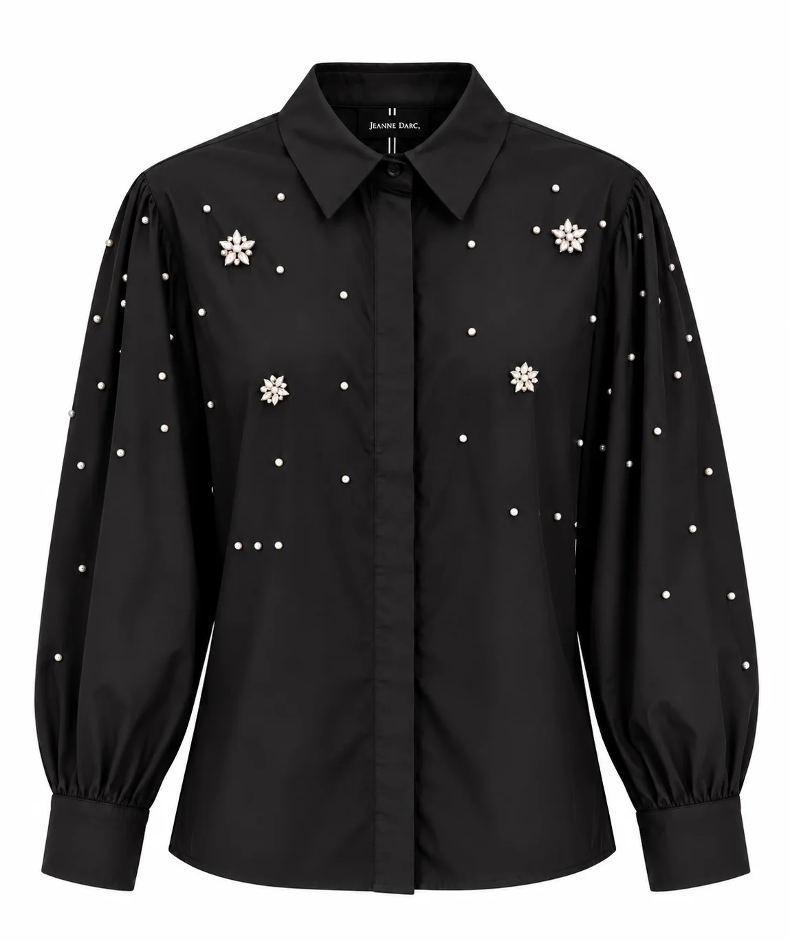 Black Crystal Embellished Shirt