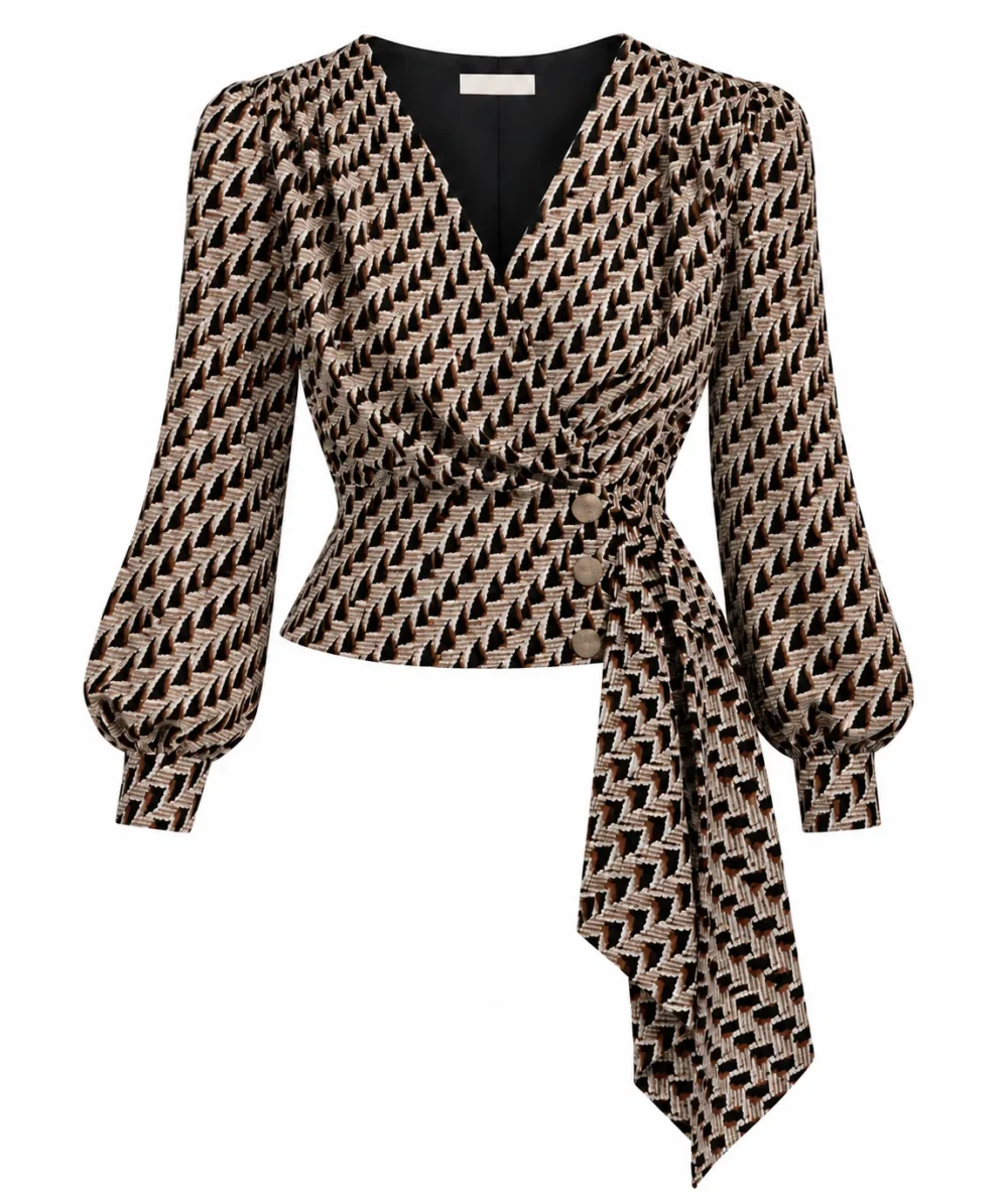 Signature Wrap Detail Blouse