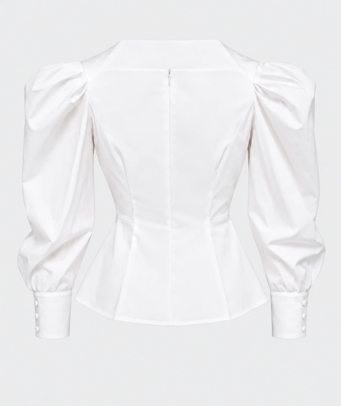 Ivory Sculpted Puff-Sleeve Blouse - Image 2