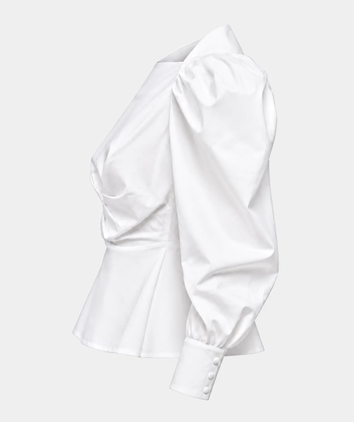 Ivory Sculpted Puff-Sleeve Blouse - Image 3