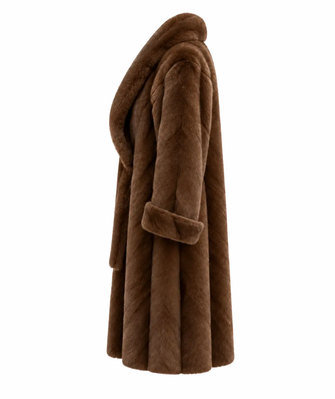 Chocolate Brown Luxury Fur Coat - Image 3