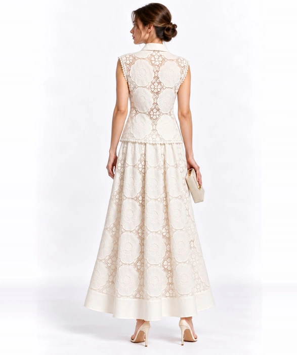 Ivory Floral Lace Two-Piece Set - Image 3