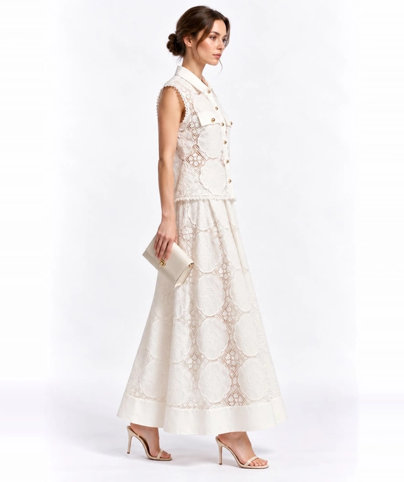 Ivory Floral Lace Two-Piece Set - Image 4