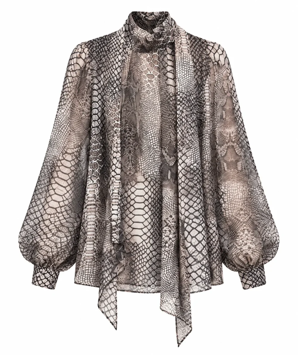 Snakeskin Print Blouse