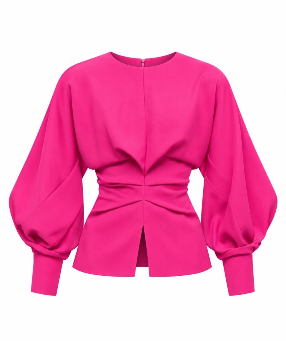 Fuchsia Sculpted Blouse
