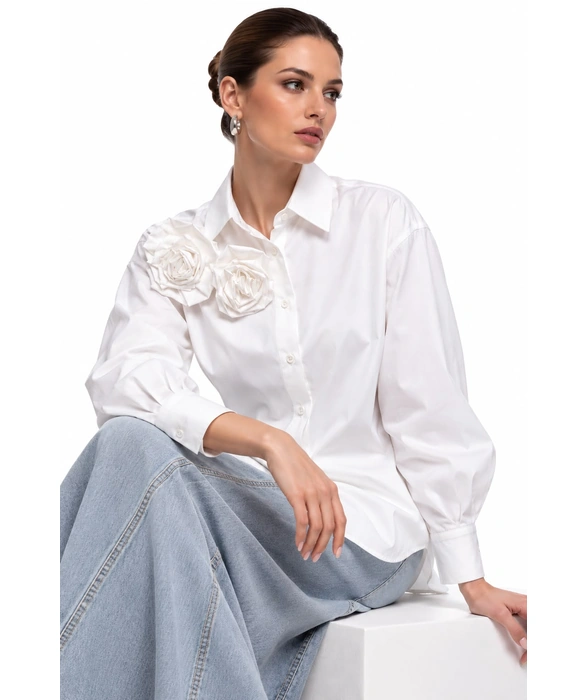 Rose Appliqué Shirt - Image 5